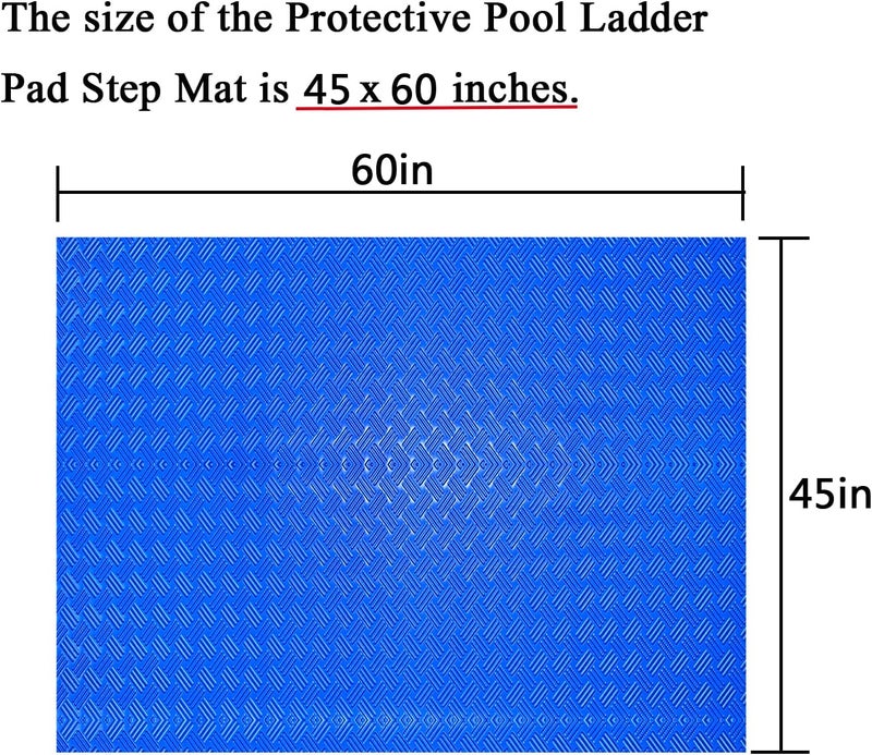 SKARUMMER Swimming Pool Ladder Mat - Protective Pool Ladder Pad Step Mat with Non-Slip Texture, Blue Medium Pool Step Mat, Pool Liner Protection Mat (60 X 45 inch) - Image 2